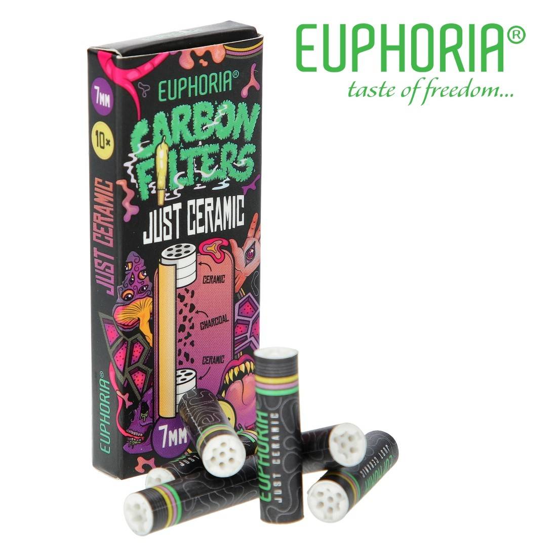 FILTRES EUPHORIA CHARBON ACTIF CERAMIQUE 7MM EN BOITE