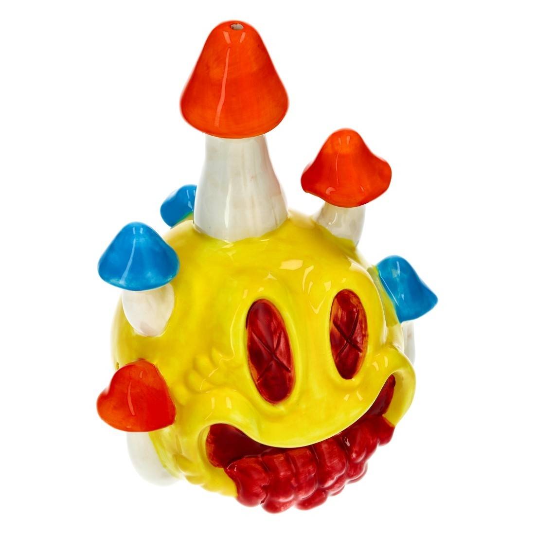 PIPE ROUND SMILEY AND MUSHROOMS 19CM