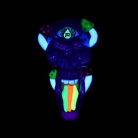 PIPE VERRE PULSAR RAINBOW PUKING SKULL 14CM