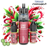 PUFF TORNADO X WHITE RABBIT CBD 1000MG STRAWBERRY KUSH 15000 PUFFS