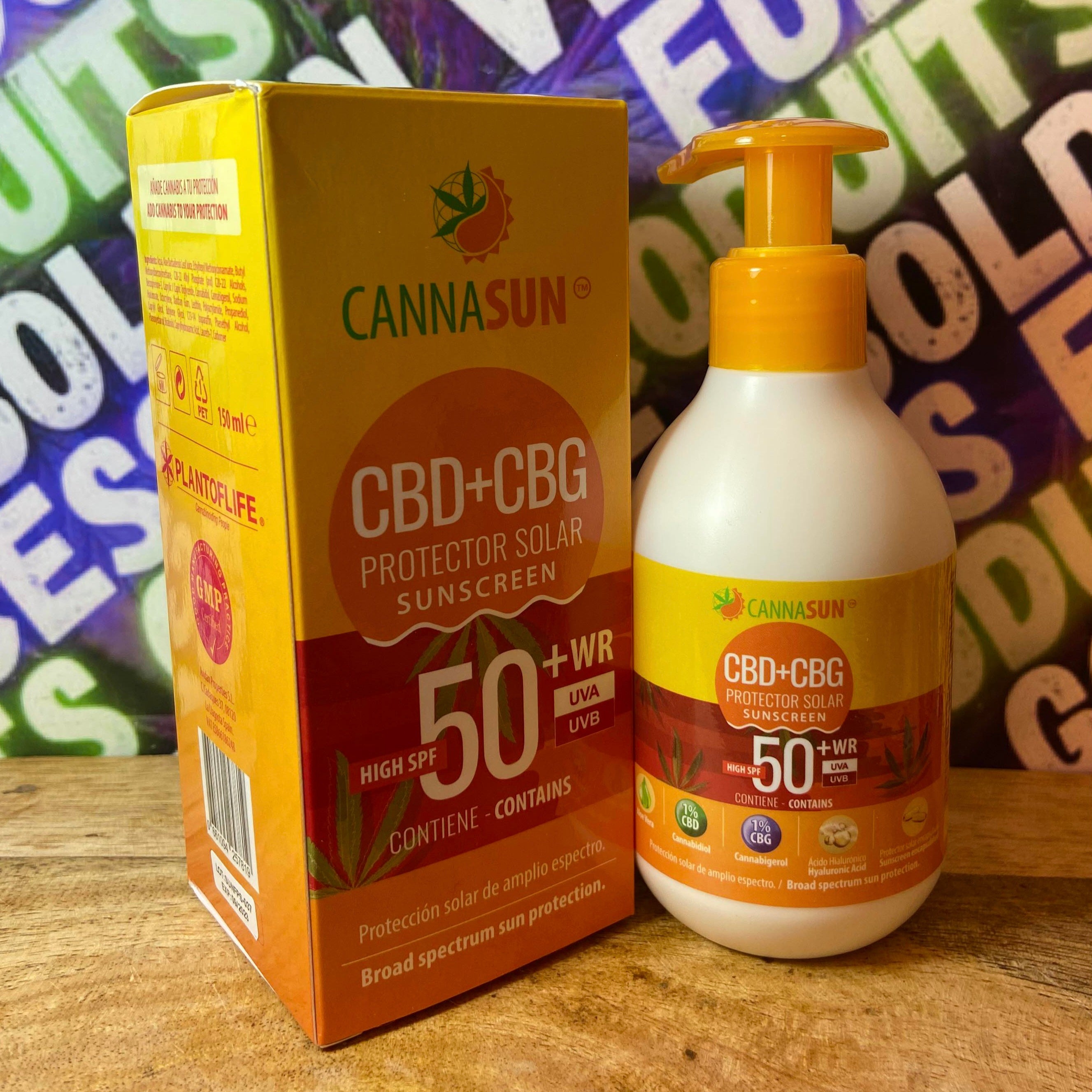 Crème Solaire Indice 50 au CBD+CBG 1% | Cannasun, Plant of Life