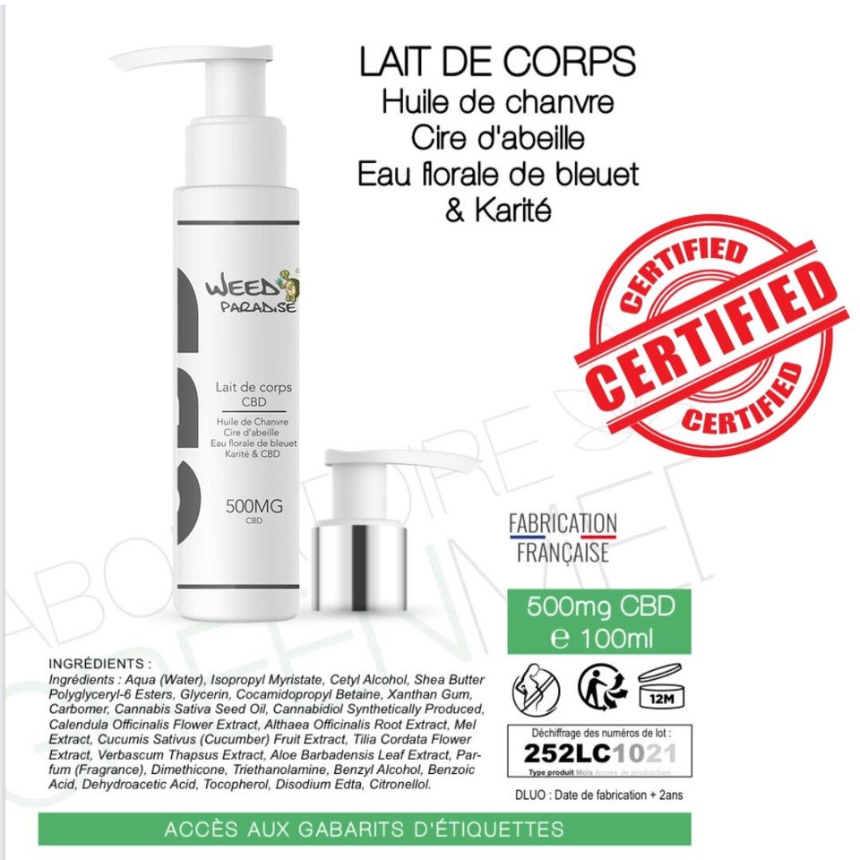 LAIT DE CORPS AU CBD (500mg - 100ml)