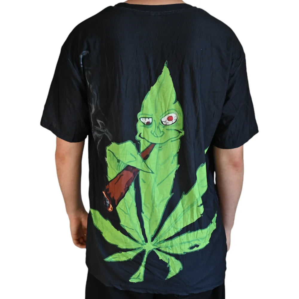 T-SHIRT CANNABIS LEAF CARTOON