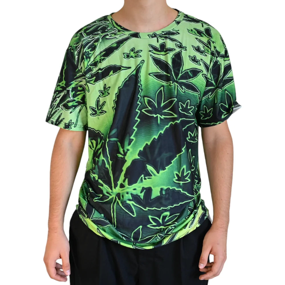 T-SHIRT CANNABIS PSYCHÉDÉLIQUE VERT