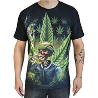 T-SHIRT CANNABIS SKULL