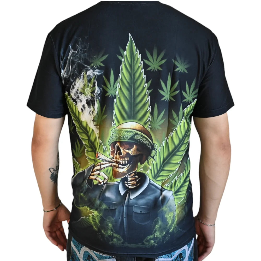 T-SHIRT CANNABIS SKULL